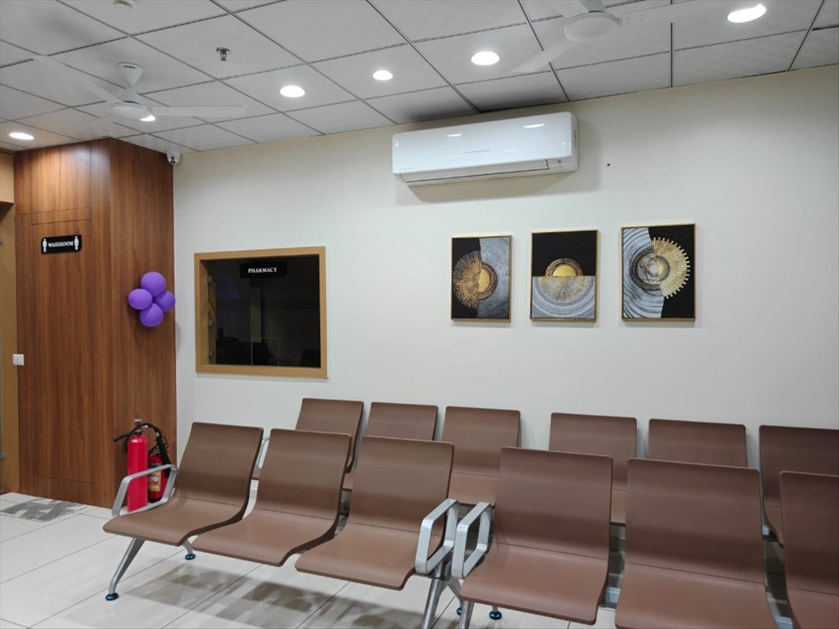 Clinic waiting area with seating